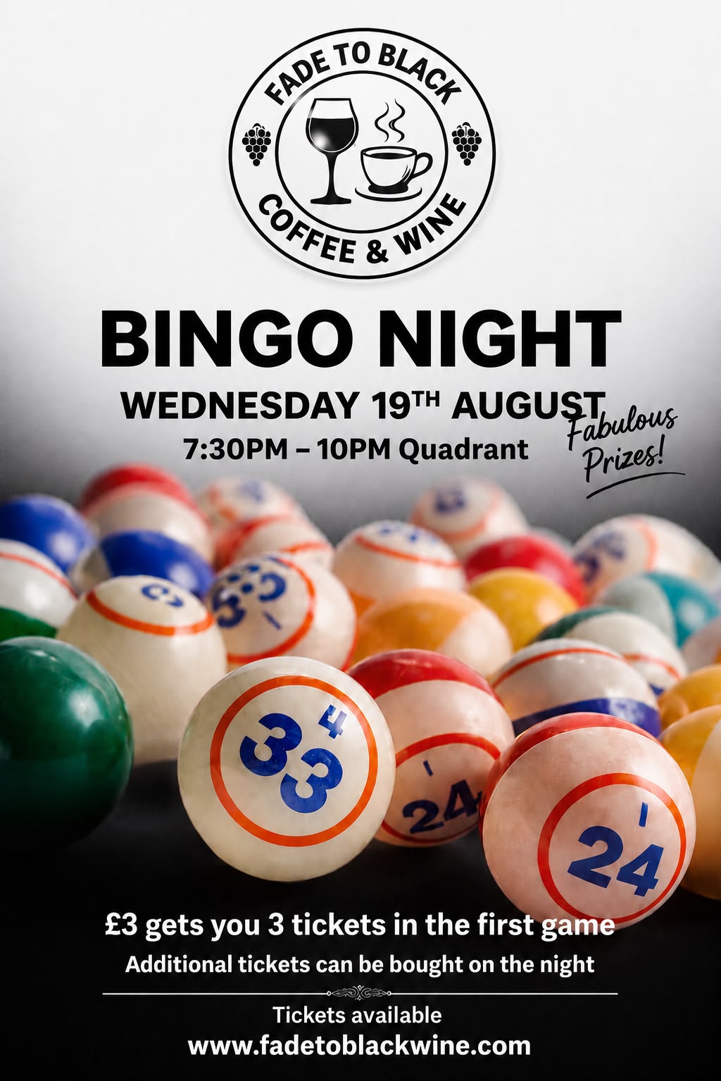 Bingo Night - Wednesday 19th August 2026 - One Person - Quadrant, Marshalswick