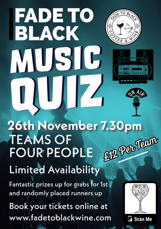 Music Quiz - Wednesday 26th November 2025 - Teams of 4