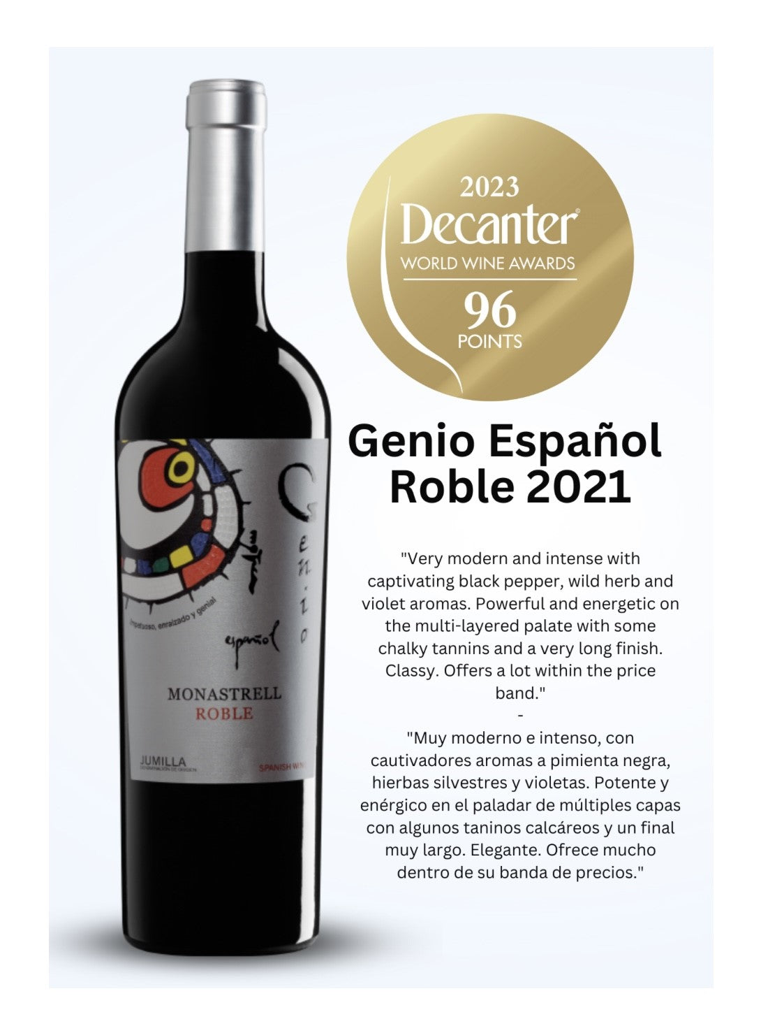 Bodeags Alceno ‘Genio Espanol’ Jumilla 2021 (AWARD WINNER Gold 96 Points)