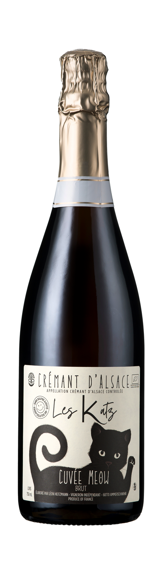 Cuvée Meow, Crémant d'Alsace, Sans Soufre, Domaine Klur, Alsace, France