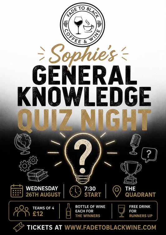Sophie's General Knowledge Quiz - Wednesday 26th August 2026 - Teams of 4